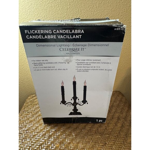 Halloween Celebrate It Candelabra Lamp With LED Flickering Candle - Picture 8 of 14